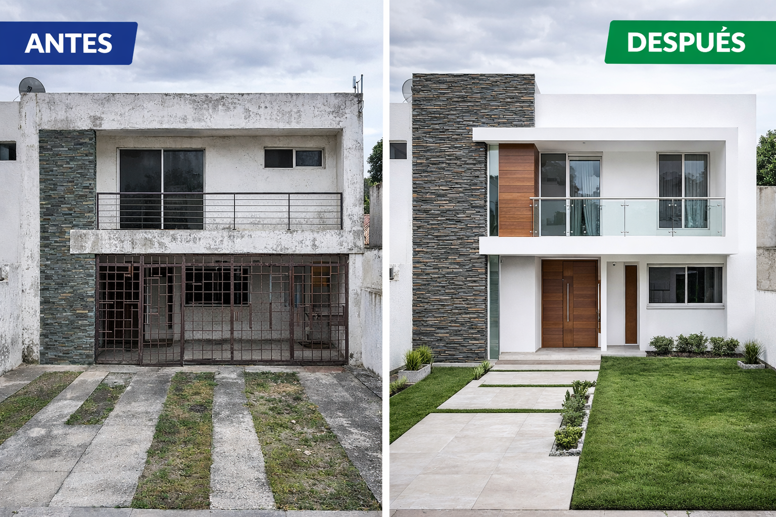 Renovación de fachada en Morelos